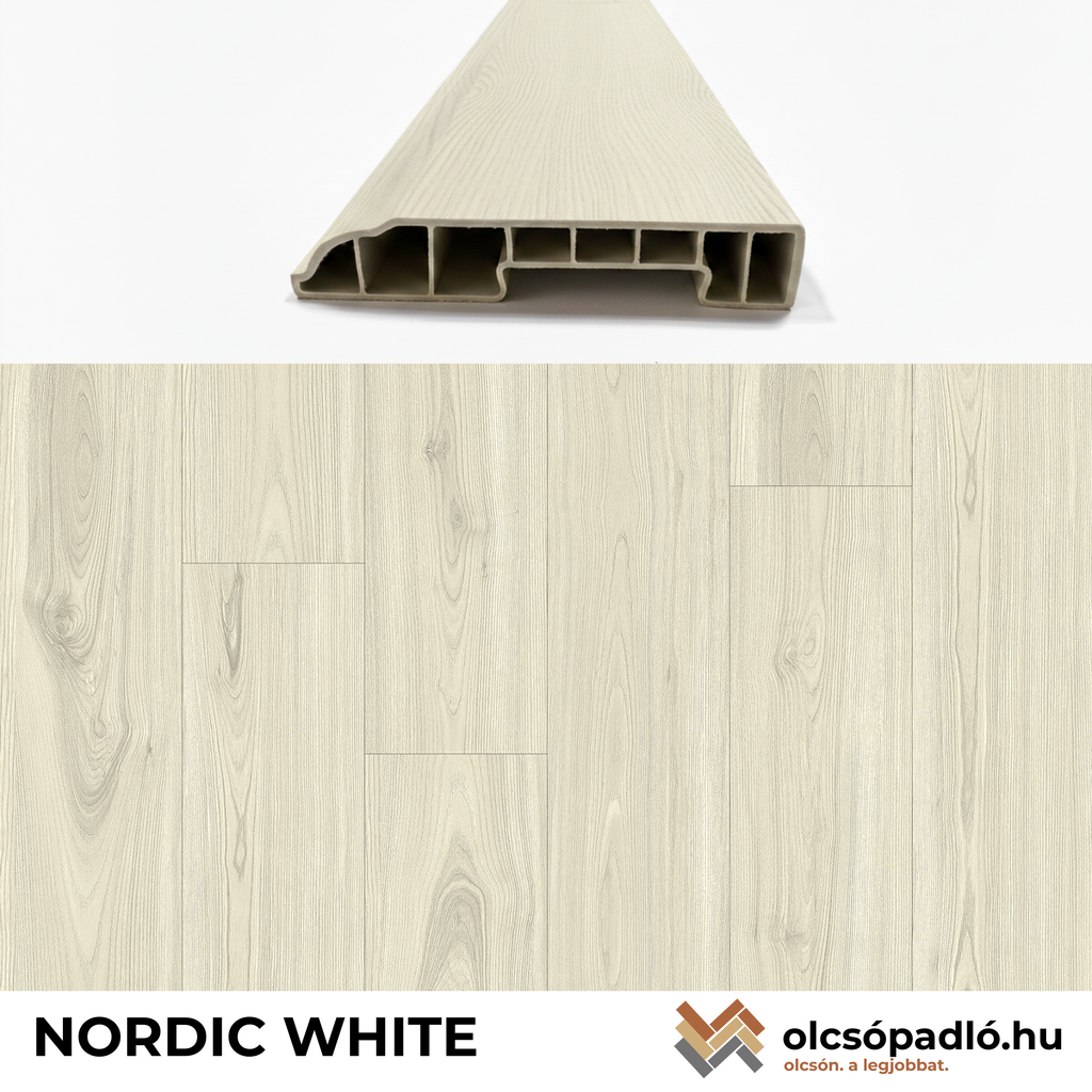 Padlószegély NORDIC WHITE - 2,4 m