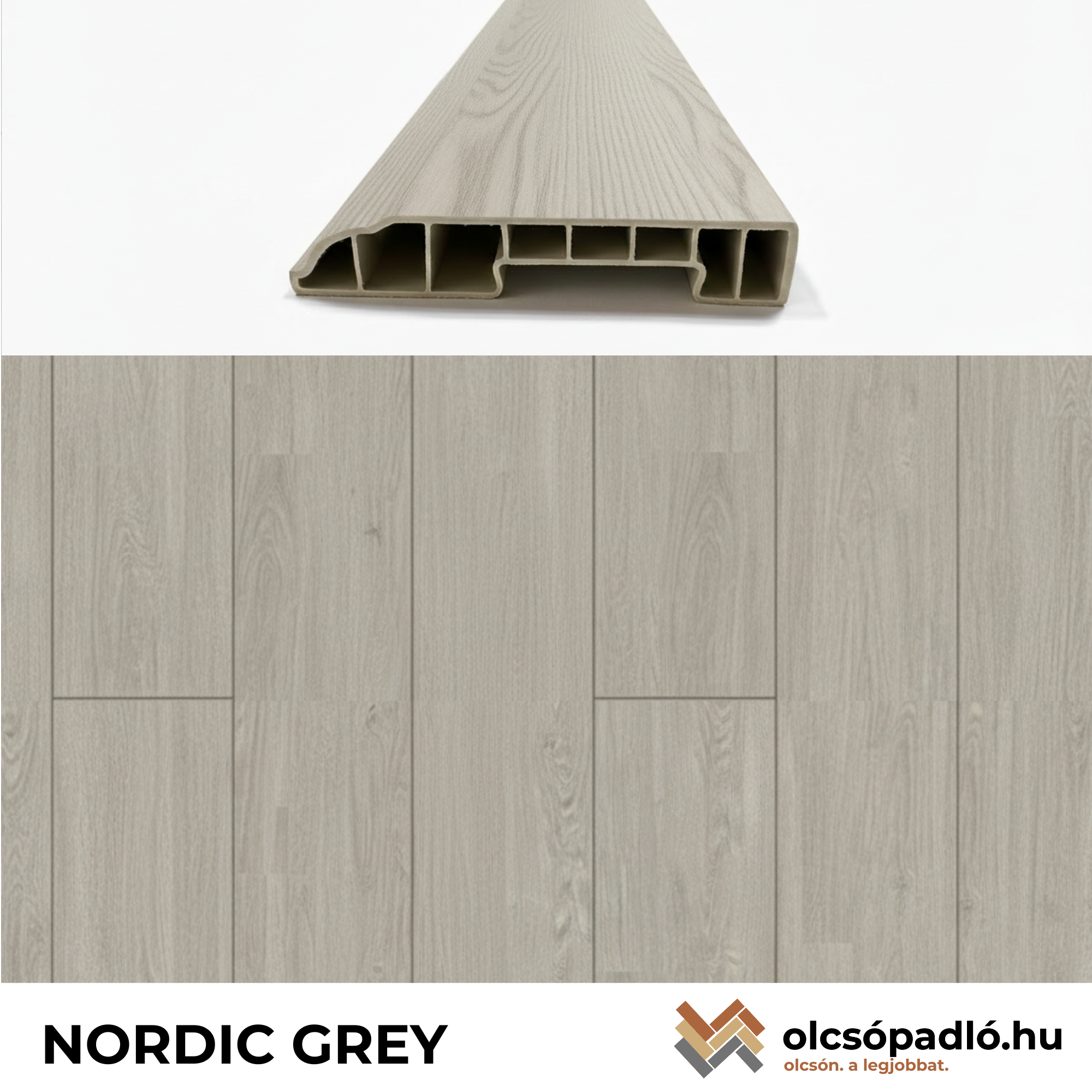 Padlószegély NORDIC GREY - 2,4 m