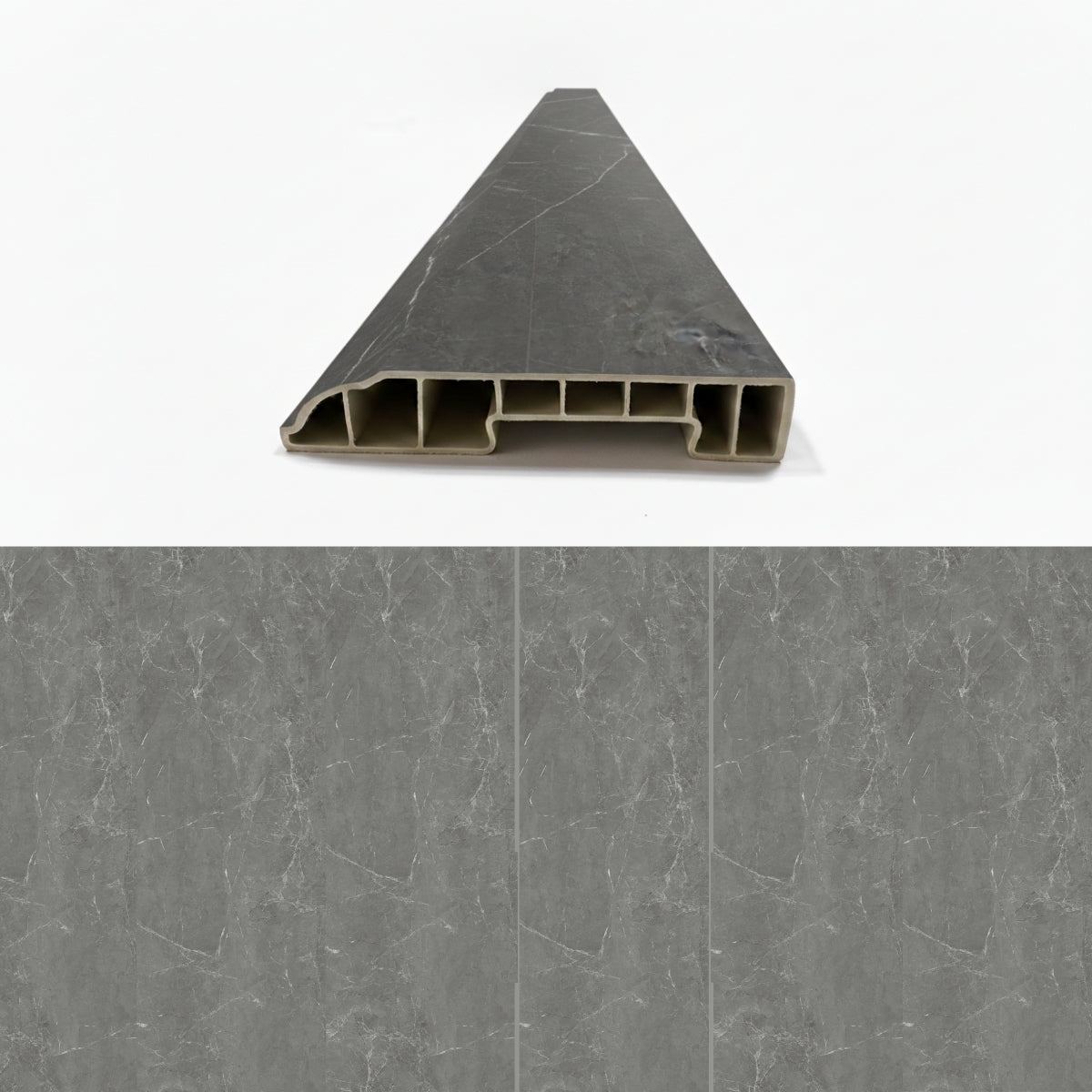 SPC Padlószegély 8 cm GRAPHITE MARBLE - 2,4 m